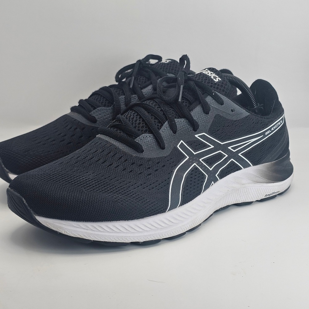 ASICS Gel Excite 8 Womens 12 Wide Running Shoes Black White 1012A915